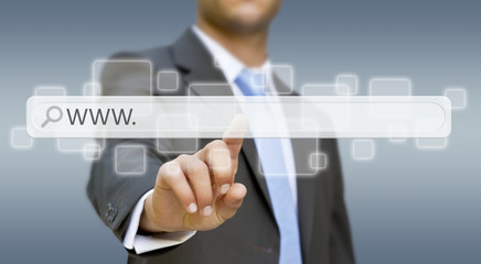 Wall Mural - businessman internet concept