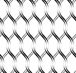 Black and white seamless pattern wave line style.