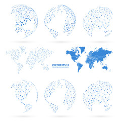 Wall Mural - vector abstract telecommunication earth map.