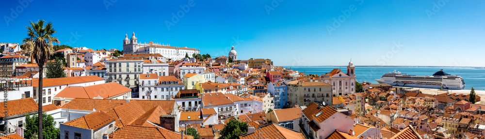 Obraz na płótnie Panorama of Lisbon w salonie