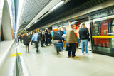 Fototapeta  - London Train Tube underground station Blur people movement
