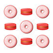 Donut and macaroon color vector illustration.