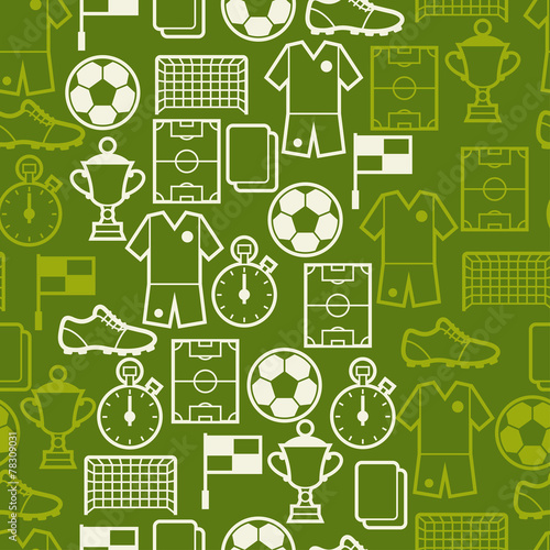 Fototapeta dla dzieci Sports seamless pattern with soccer symbols.