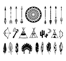 Vector Silhouettes Of The Bow And Arrow