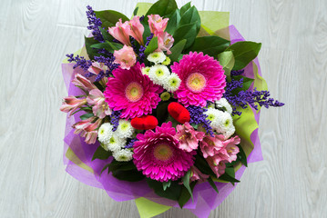 Wall Mural - bouquet of flowers with gerbera