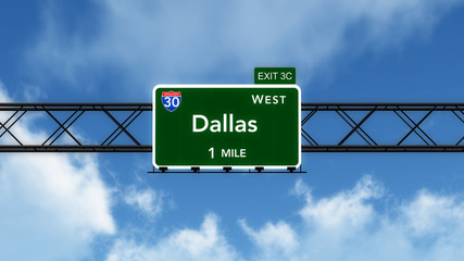 Wall Mural - Dallas USA Interstate Highway Sign