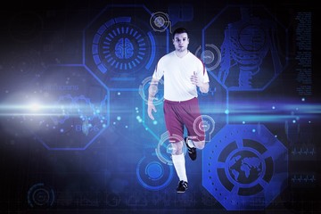 Aufkleber - Composite image of football player in white jogging