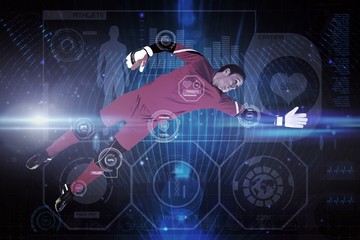 Poster - Composite image of fit goal keeper jumping up