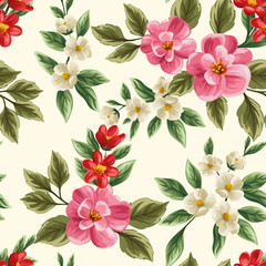 Canvas Print - Floral seamless pattern