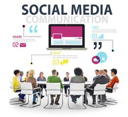 Canvas Print - Social Media Social Networking Technology Connection Concept