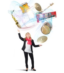 Wall Mural - Music juggler