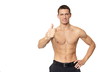 © petrdlouhy - Man shirtless shows thumb up sign on white background