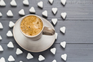 Wall Mural - Valentine cup coffee boards sugar cubes