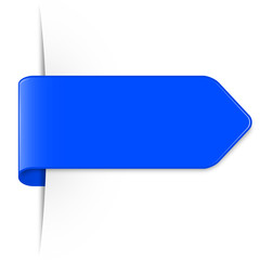 Wall Mural - Langer blauer Sticker Pfeil mit Schatten und Textfreiraum
