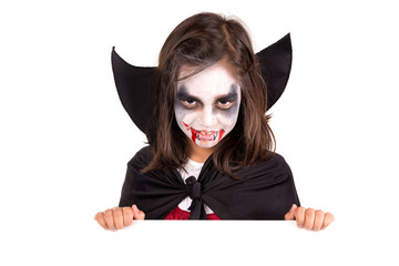 Wall Mural - Girl in Halloween vampire costume