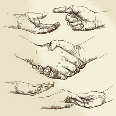 handshake - hand drawn collection