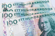 Banknotes hundred swedish krona