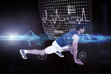 Aufkleber - Fit man doing stretching exercise