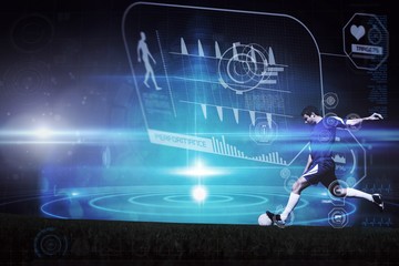 Aufkleber - Composite image of football player kicking ball