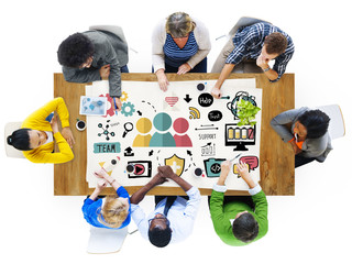 Canvas Print - team share support trust help teamwork togetherness concept