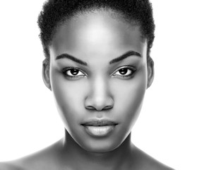 Wall Mural - Face of an young black beauty