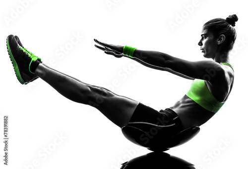 Fototapeta dla dzieci woman fitness crunches exercises silhouette