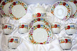 Original hungarian handmade Kalocsa motives porcelain tableware