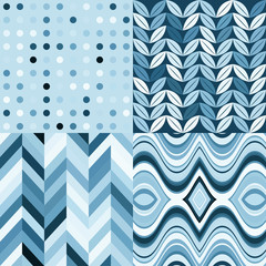 Aufkleber - Set of Vector Retro Seamless Abstract Wavy Backgrounds