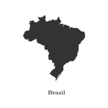 Black Map Of Brazil For Your Design