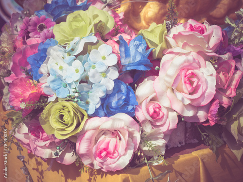 Obraz w ramie flowers with filter effect retro vintage style