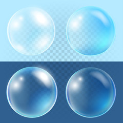 set of transparent vector bubbles