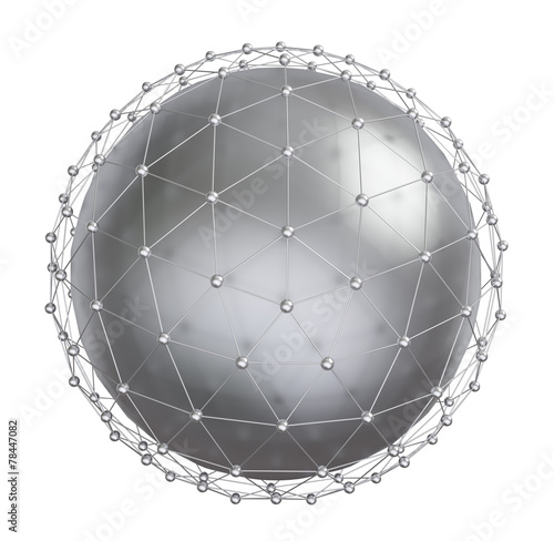 metal sphere with connected dots