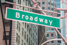Street Sign On Broadway On Bright Day