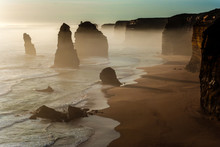 Foggy Landscape Of Twelve Apostles , Great Ocean Road, Australia