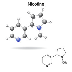 Poster - Structural chemical formula and model of  nicotine