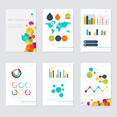 Wall Mural - Set of infographics elements in modern flat business style.