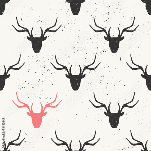 deer-head-silhouette-seamless-pattern