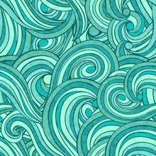 Abstract Waves Background, Vintage Seamless Pattern