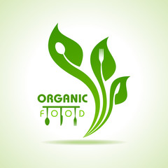 Organic food with kitchen utensils concept