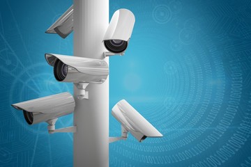 Aufkleber - Composite image of cctv camera