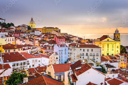 Obraz w ramie Alfama, Lisbon, Portugal Cityscape