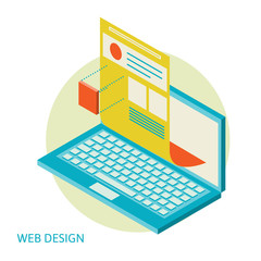 Wall Mural - mobile and desktop website design development process