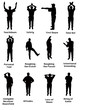 Silhouette of an NFL referee signalling common football fouls