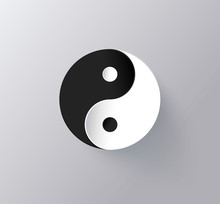 Yin Yang Symbol. Harmoy And Balance. Vector Icon Illustration