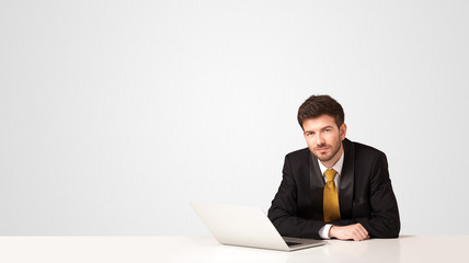 Wall Mural - Business man with white background