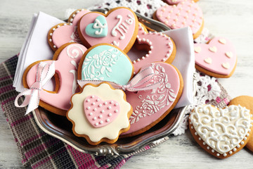 Wall Mural - Heart shaped cookies for valentines day