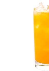 Wall Mural - A glass of orange juice over white background