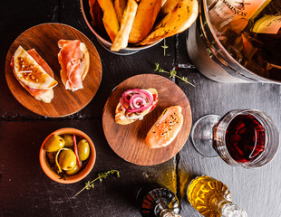 Wall Mural - Spanish dinner cooked and served on the table