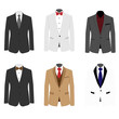 Set of 6 illustration handsome business suit