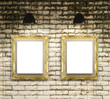 © blackzheep - exhibition photo gallery picture frame on brick wall background